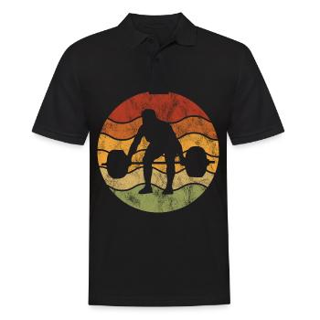Musculation Bodybuilder GYM Fitnessstudio Retro - Polo Homme - noir - Devant - Kai (181cm)