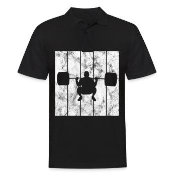Bodybuilding Bodybuilder GYM Fitnessstudio Retro - Männer Poloshirt - Schwarz - Vorne - Kai (181cm)