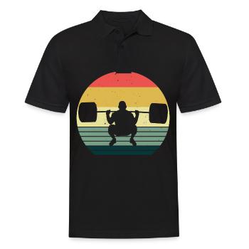 Musculation Bodybuilder GYM Fitnessstudio Retro - Polo Homme - noir - Devant - Kai (181cm)