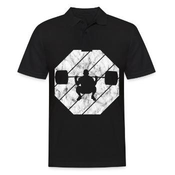 Bodybuilding Bodybuilder GYM Fitnessstudio Retro - Männer Poloshirt - Schwarz - Vorne - Kai (181cm)