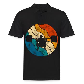 Bodybuilding Bodybuilder GYM Fitnessstudio Retro - Männer Poloshirt - Schwarz - Vorne - Kai (181cm)