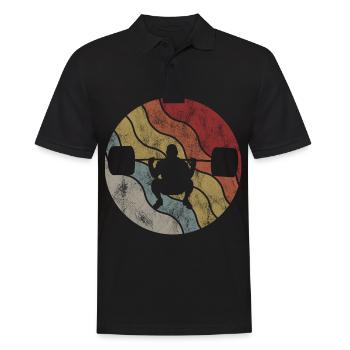 Musculation Bodybuilder GYM Fitnessstudio Retro - Polo Homme - noir - Devant - Kai (181cm)