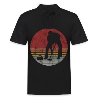 Curling sur glace Curling Retro Cadeau - Polo Homme - noir - Devant - Kai (181cm)