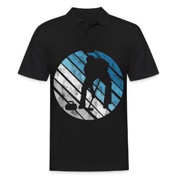 Curling sur glace Curling Retro Cadeau - Polo Homme - noir - Devant - Kai (181cm)