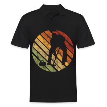 Curling sur glace Curling Retro Cadeau - Polo Homme - noir - Devant - Kai (181cm)