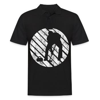 Ice Curling Curler Curling Retro Gift - Men's Polo Shirt - black - Front - Kai (181cm)