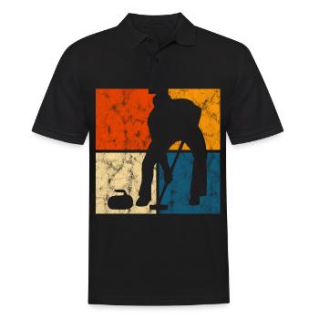 Curling sur glace Curling Retro Cadeau - Polo Homme - noir - Devant - Kai (181cm)