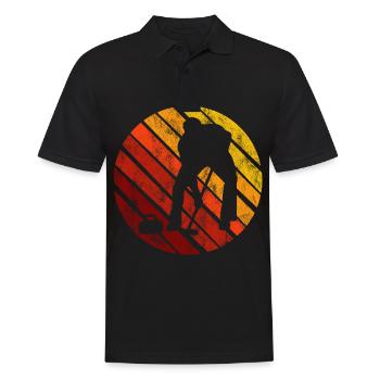 Curling sur glace Curling Retro Cadeau - Polo Homme - noir - Devant - Kai (181cm)