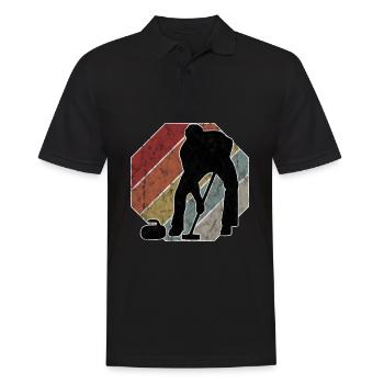 Curling sur glace Curling Retro Cadeau - Polo Homme - noir - Devant - Kai (181cm)