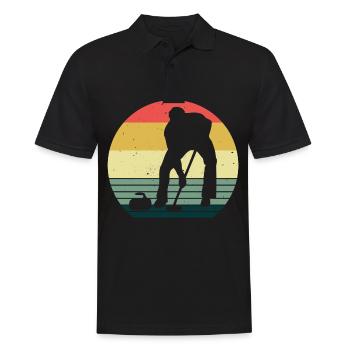 Curling sur glace Curling Retro Cadeau - Polo Homme - noir - Devant - Kai (181cm)