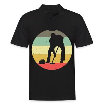 Ice Curling Curler Curling Retro Gift - Men's Polo Shirt - black - Front - Kai (181cm)