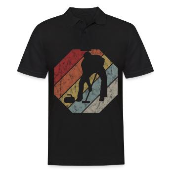 Curling sur glace Curling Retro Cadeau - Polo Homme - noir - Devant - Kai (181cm)