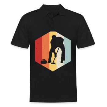 Curling sur glace Curling Retro Cadeau - Polo Homme - noir - Devant - Kai (181cm)