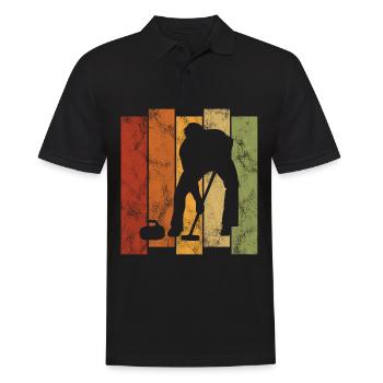 Curling sur glace Curling Retro Cadeau - Polo Homme - noir - Devant - Kai (181cm)