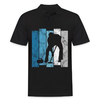 Ice Curling Curler Ice Stock Shooting Retro Gift - Polo Homme - noir - Devant - Kai (181cm)