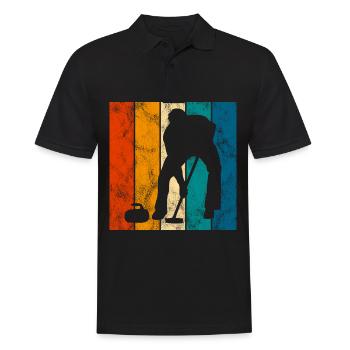Curling sur glace Curling Retro Cadeau - Polo Homme - noir - Devant - Kai (181cm)