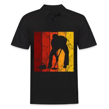 Curling sur glace Curling Retro Cadeau - Polo Homme - noir - Devant - Kai (181cm)