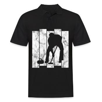 Curling sur glace Curling Retro Cadeau - Polo Homme - noir - Devant - Kai (181cm)
