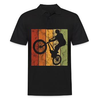 BMX Vélo Vélo Rétro Cadeau Vélo Motocross - Polo Homme - noir - Devant - Kai (181cm)
