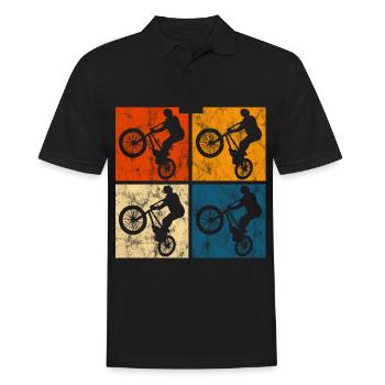 BMX Vélo Vélo Rétro Cadeau Vélo Motocross - Polo Homme - noir - Devant - Kai (181cm)