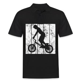 BMX Vélo Vélo Rétro Cadeau Vélo Motocross - Polo Homme - noir - Devant - Kai (181cm)