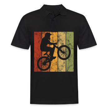 BMX Vélo Vélo Rétro Cadeau Vélo Motocross - Polo Homme - noir - Devant - Kai (181cm)