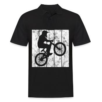 BMX Vélo Vélo Rétro Cadeau Vélo Motocross - Polo Homme - noir - Devant - Kai (181cm)