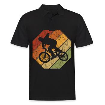 BMX Vélo Vélo Rétro Cadeau Vélo Motocross - Polo Homme - noir - Devant - Kai (181cm)