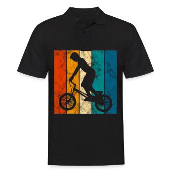 BMX Vélo Vélo Rétro Cadeau Vélo Motocross - Polo Homme - noir - Devant - Kai (181cm)
