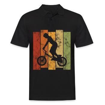 BMX Vélo Vélo Rétro Cadeau Vélo Motocross - Polo Homme - noir - Devant - Kai (181cm)