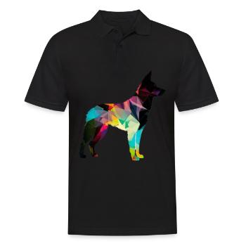 Beautiful dog - colorful dog - Men's Polo Shirt - black - Front - Kai (181cm)