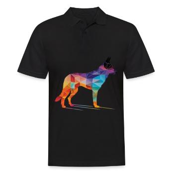 Chien coloré - Beau chien - Polo Homme - noir - Devant - Kai (181cm)