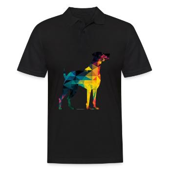 Chien coloré - Beau chien - Polo Homme - noir - Devant - Kai (181cm)