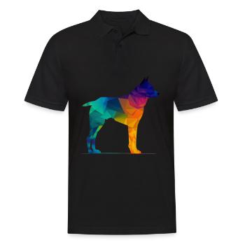 Chien coloré - Beau chien - Polo Homme - noir - Devant - Kai (181cm)
