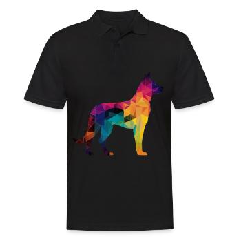 Chien coloré - Beau chien - Polo Homme - noir - Devant - Kai (181cm)