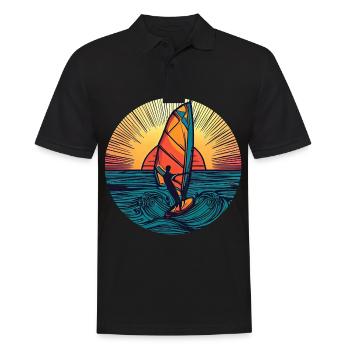 Windsurfer Surfer Sunset - Polo Homme - noir - Devant - Kai (181cm)