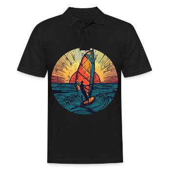 Windsurfer Surfer Sunset - Polo Homme - noir - Devant - Kai (181cm)