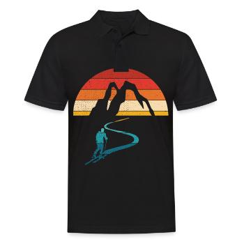 Tourenski Wintersport Berg Skifahrer Geschenk Skit - Männer Poloshirt - Schwarz - Vorne - Kai (181cm)