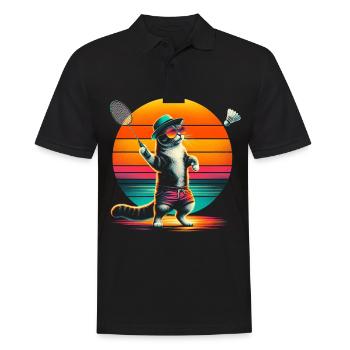 Badminton chat - Polo Homme - noir - Devant - Kai (181cm)