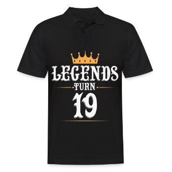 Legenden werden 19 Jahre alt, 19 Geburtstag - Männer Poloshirt - Schwarz - Vorne - Kai (181cm)