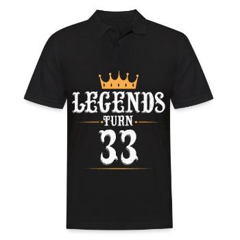 Legends turn 33 years old, 33 birthday - Men's Polo Shirt - black - Front - Kai (181cm)