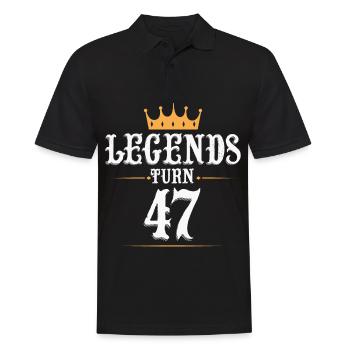 Legends turn 47, 47 birthday - Men's Polo Shirt - black - Front - Kai (181cm)