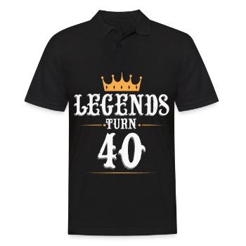 Legends turn 40, 40 birthday - Men's Polo Shirt - black - Front - Kai (181cm)