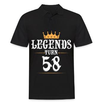 Legends turn 58, 58 birthday - Men's Polo Shirt - black - Front - Kai (181cm)