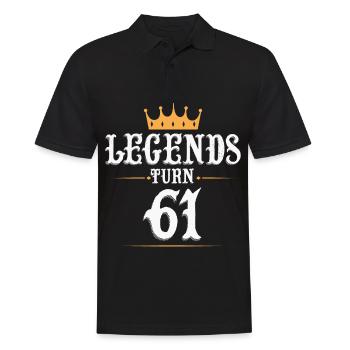 Les légendes ont 61 ans, 61 ans - Polo Homme - noir - Devant - Kai (181cm)