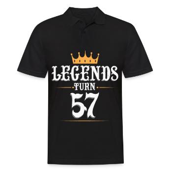 Legends turn 57, 57 birthday - Men's Polo Shirt - black - Front - Kai (181cm)