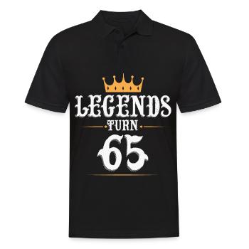 Legends turn 65, 65 birthday - Men's Polo Shirt - black - Front - Kai (181cm)