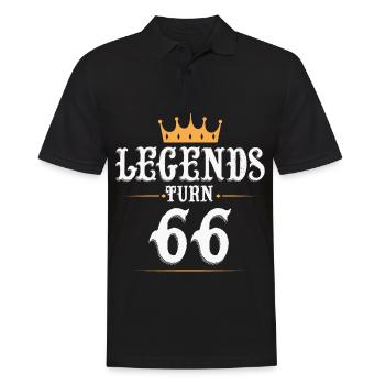 Legends turn 66, 66 birthday - Men's Polo Shirt - black - Front - Kai (181cm)