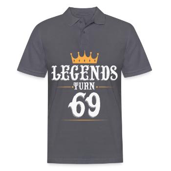 Legenden werden 69 Jahre alt, 69 Geburtstag - Männer Poloshirt - Anthrazit - Vorne - Nico (186cm)