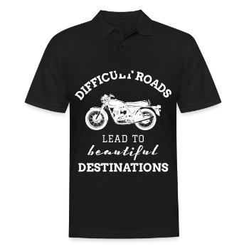 Motorradfahrer Biker Motorrad Bike - Männer Poloshirt - Schwarz - Vorne - Kai (181cm)